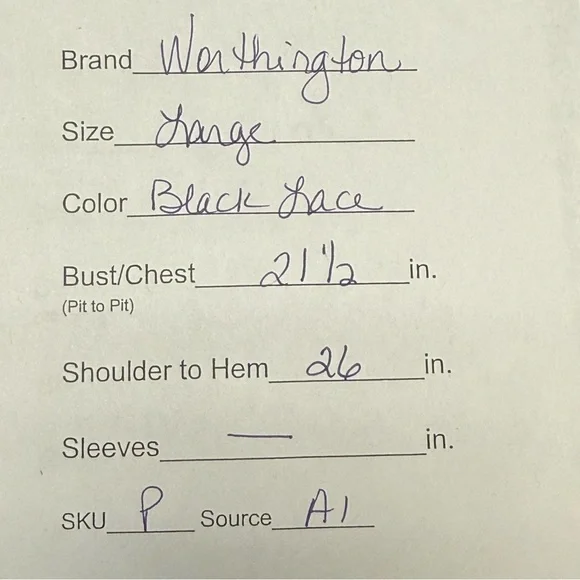 Worthington Black Lace Sleeveless Blouse Ruffle Neck Sheer Floral L - Picture 7 of 7